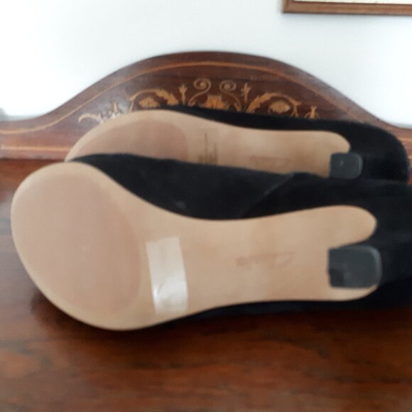 Beautiful Black Suede High Heeled Booties by Clarks - Size 7 - Picture 6 of 6